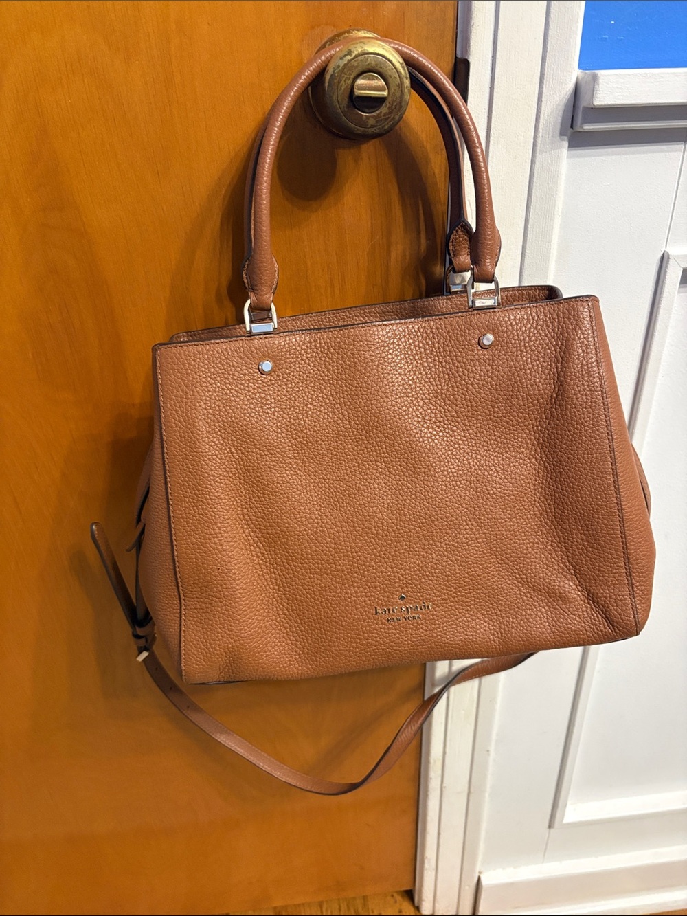 kate spade Cognac Pebbled Leather Satchel